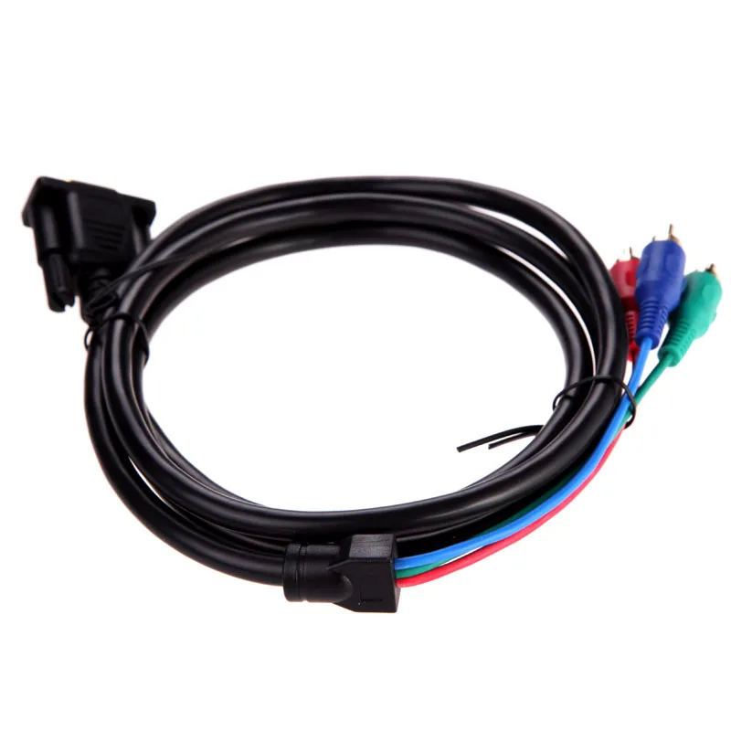 

1.5m 5Ft VGA to 3 RCA Converter Cable VGA to Audio AV YpbPr Cable Adapter for HDTV PC DVD Laptop