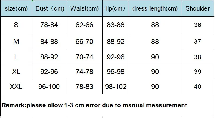 latin  size chart