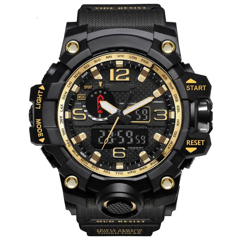 

Men Analog LED Digital Quartz Watch Dual Display Waterproof Sport Wrist Watch