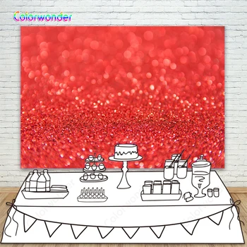

Party Selfie Photography Backdrop Glitter Bokeh Portrait Photo Backgrounds Red Shiny Wedding Photo Background Studio Photocall