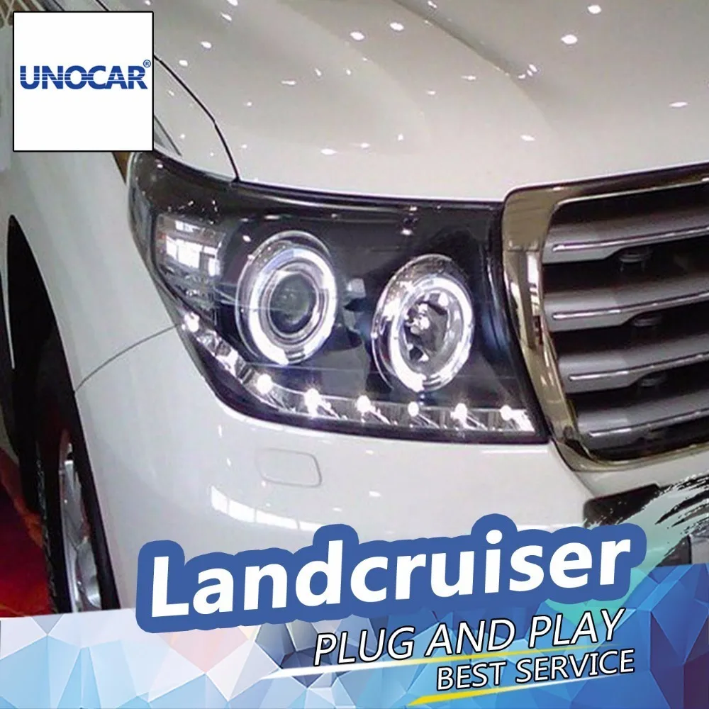 UNOCAR for 2012 Land Cruiser Headlights LED DRL Lens Double Beam H7 HID Xenon Car Accessories | Автомобили и мотоциклы