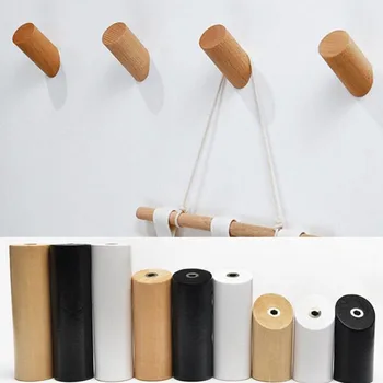 

Pure Natural Wooden Hook Wall Hook Peg Hallway Hat Jacket Coat Hanger Hooks Decor Bathroom Door Coat Hanger Single Hook Holder