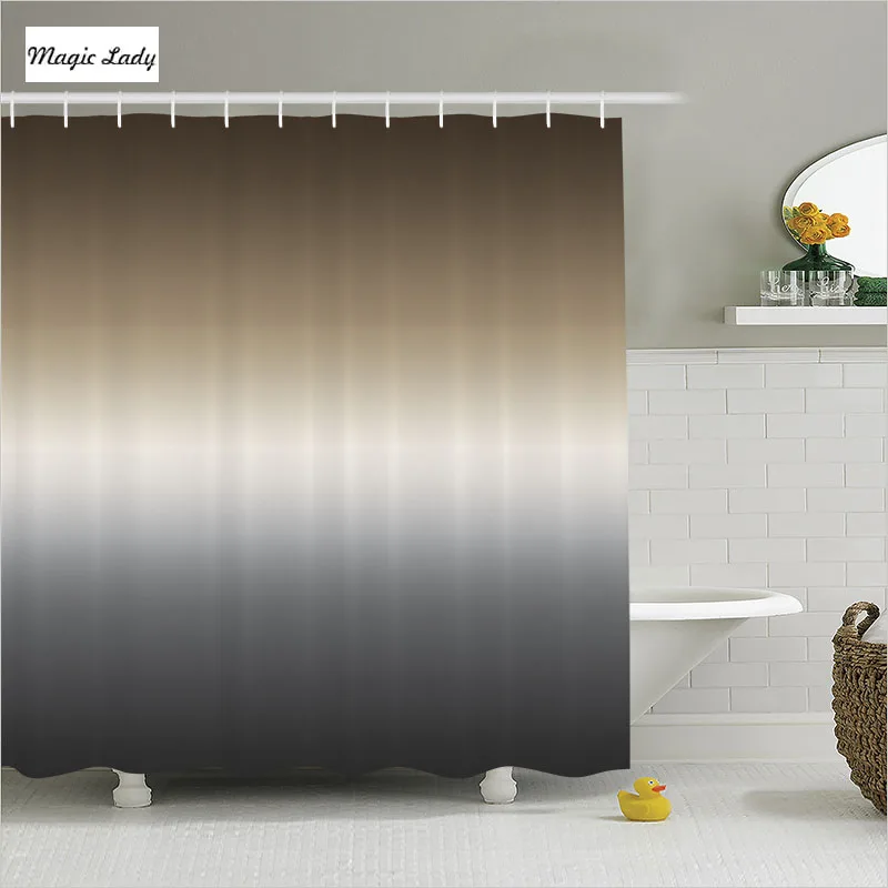 Shower Curtain Clear Bathroom Accessories Gradient Colors Art Pattern