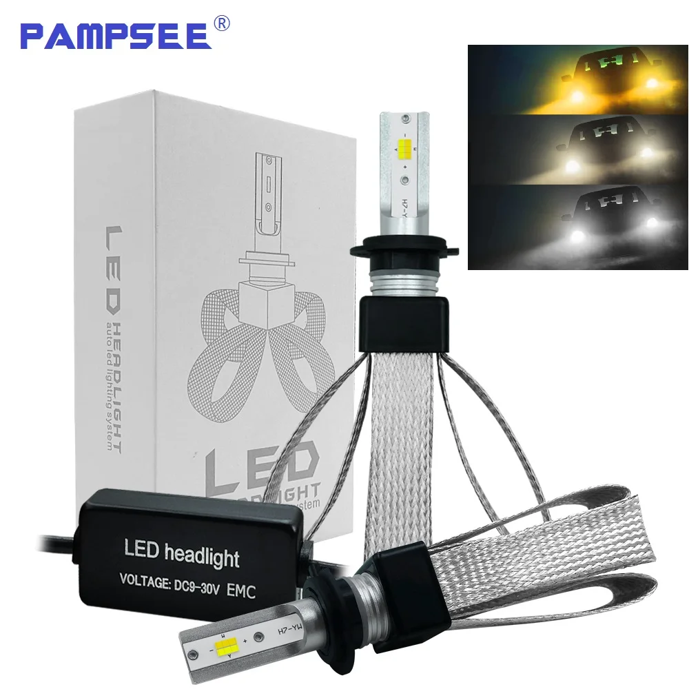 

2Pcs T9 Super Bright Car Headlights LED H7 H4 H11 9005 9006 H1 car-styling Auto Front Bulb Automobile Headlamp 3000K 4300K 6000K