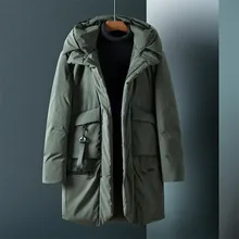 Большой размер Warm новая теплая Прямая хлопковая одежда модная зимняя куртка пальто мужские повседневные парки средней длины Утепленные Пальто