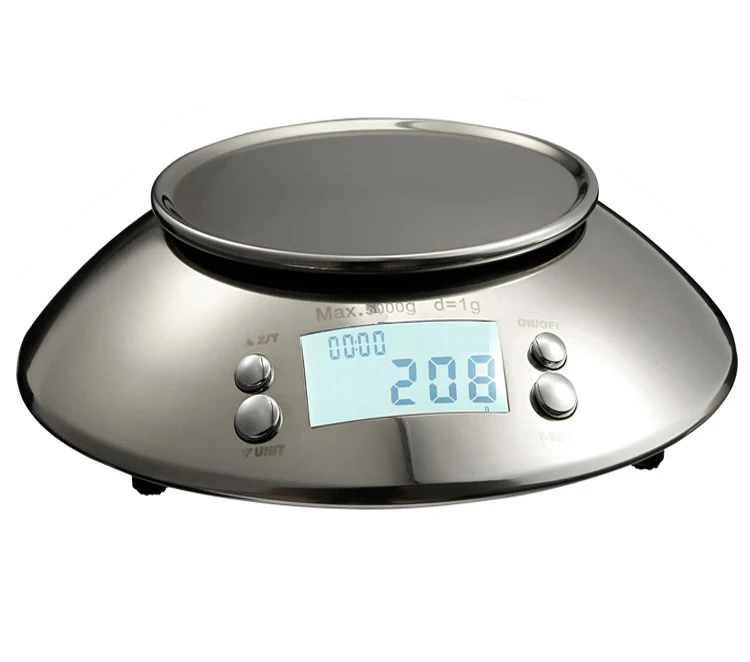 Кухонные весы из нержавеющей стали электронные цифровые весы инструмент для приготовления пищи баланс кухни точность с чашей 5 кг 1 г