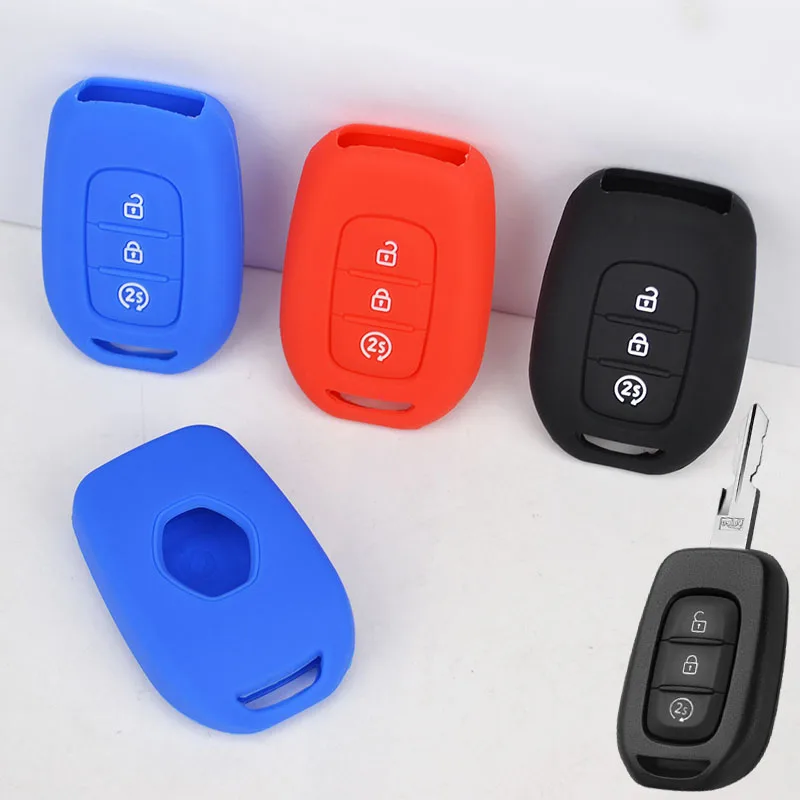 

AX 3 Button Silicone Remote Key Fob Case Cover For Renault Duster Sandero Logan Clio Captur Laguna Scenic Holder 2015 2016 2017