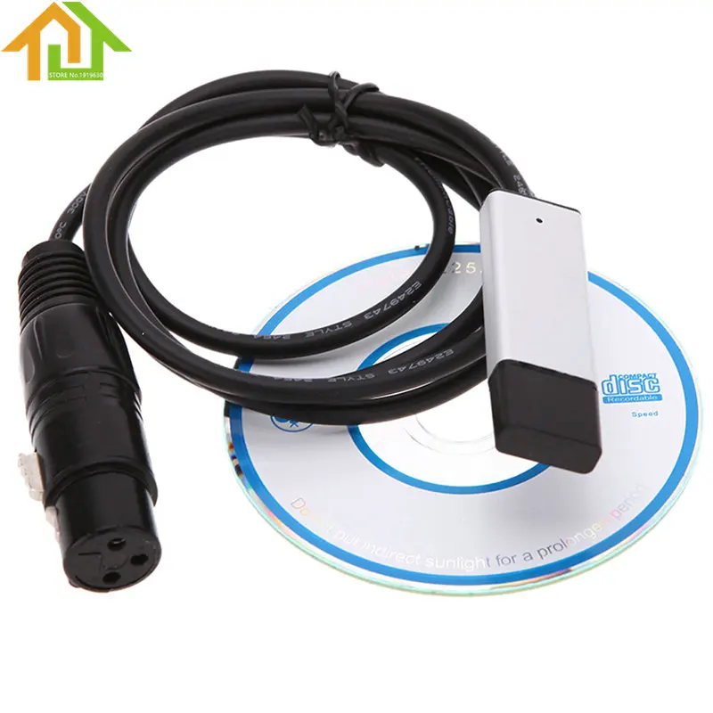 

LED Studio Computer PC Stage Lighting Controller Dimmer USB to DMX Interface Adapter