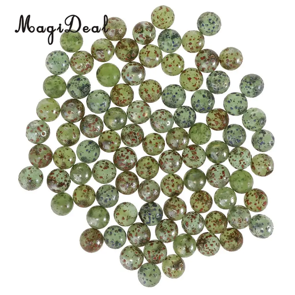 25 CLEAR BOTTLE GREEN GLASS MARBLES 16mm timeless traditional toy//game art
