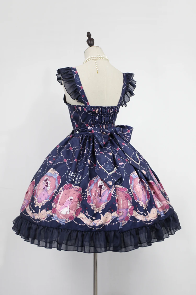Красота~ сладкий Печатный Открытый передний Лолита JSK платье от Soufflesong~ 60 дней для пошива