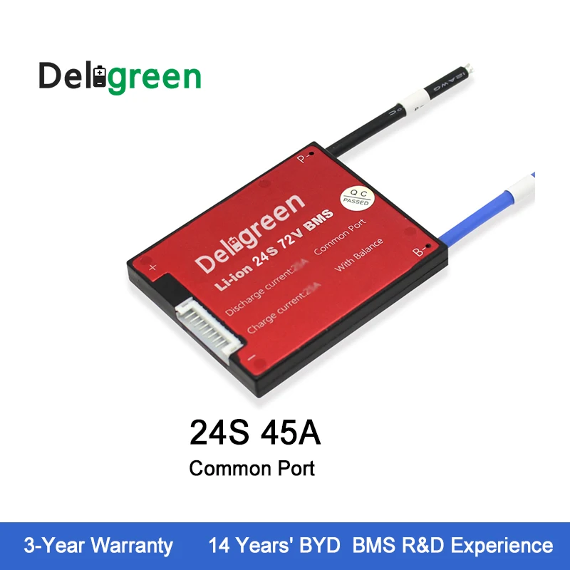 

Deligreen 24S 45A 72V PCM/PCB/BMS for 3.2V Rated lithium battery pack 18650 LiFePO4 Battery Pack