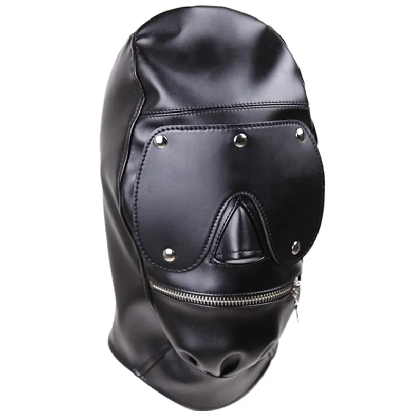 Best  Faux Leather Hood Headgear Party Mask Bondage Slave Fetish Adult Games Erotic Couples Toys Sex Prod