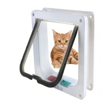 4 способа запираемый собака котенка двери безопасности лоскут двери ABS Пластик S/M/L небольшое животное кошка собака на ворота, для безопасности двери для домашних животных