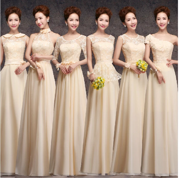 M A 2017 Champagne Color Long Design Bridesmaid Dress Evening M A 2017 Champagne Color Long Design Bridesmaid Dress Evening The Bride Married Sisters In Dresses From Weddings Events
