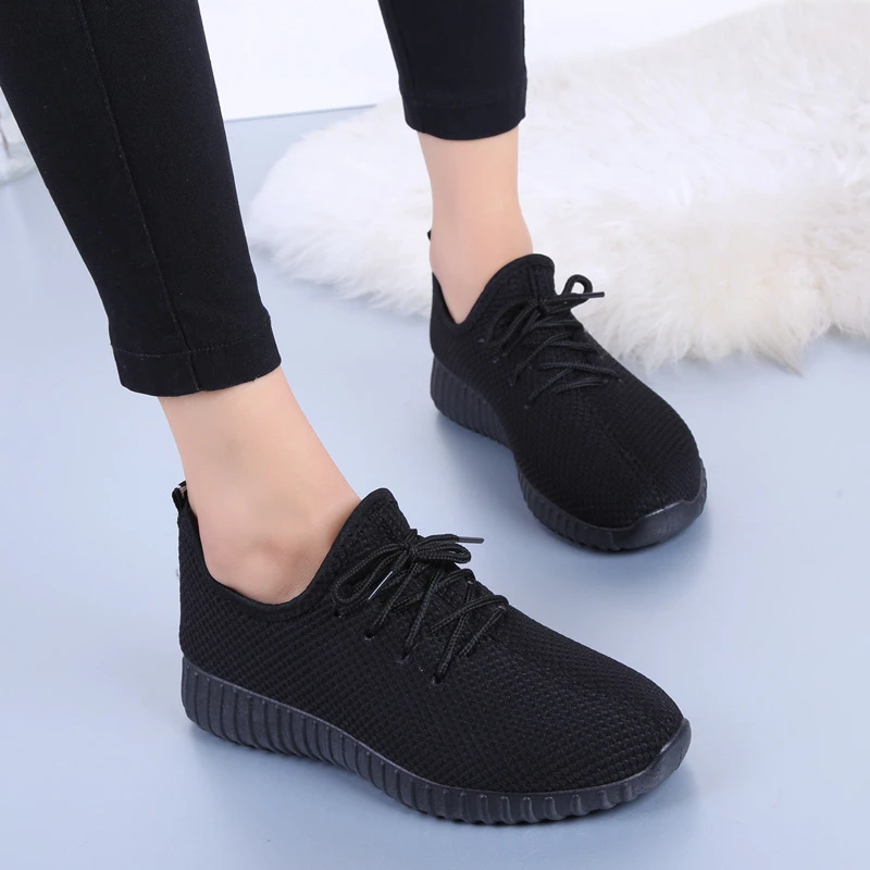 Zapatillas de deporte ligeras y suaves para mujer, zapatos deportivos de de aire a la moda, con cordones, cómodos para talla grande 35 41, 2019|Zapatillas para - AliExpress