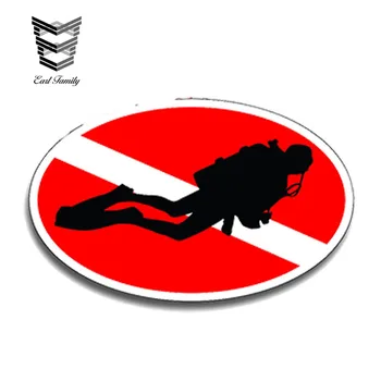 

EARLFAMILY 13cm x 7.8cm Oval Scuba Diver Sticker Flag Decal Car Truck Window Bumper Graphic Diving Dive Waterproof Car Styling