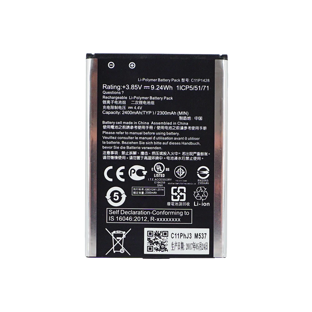 

1x 2400mAh / 9.24Wh C11P1428 Replacement Battery For Asus Zenfone 2 Zenfone2 Laser ZE500KG ZE500KL