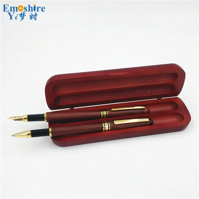 Emoshire Mahogany pen set mahogany signature pen two wooden pen box custom to send colleagues (12)