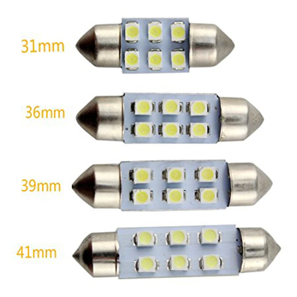 YSY 100 шт. C5W 31 мм/36 мм/39 мм/41 мм 1210 3528 6 светодиодный купол с фестонами светильник