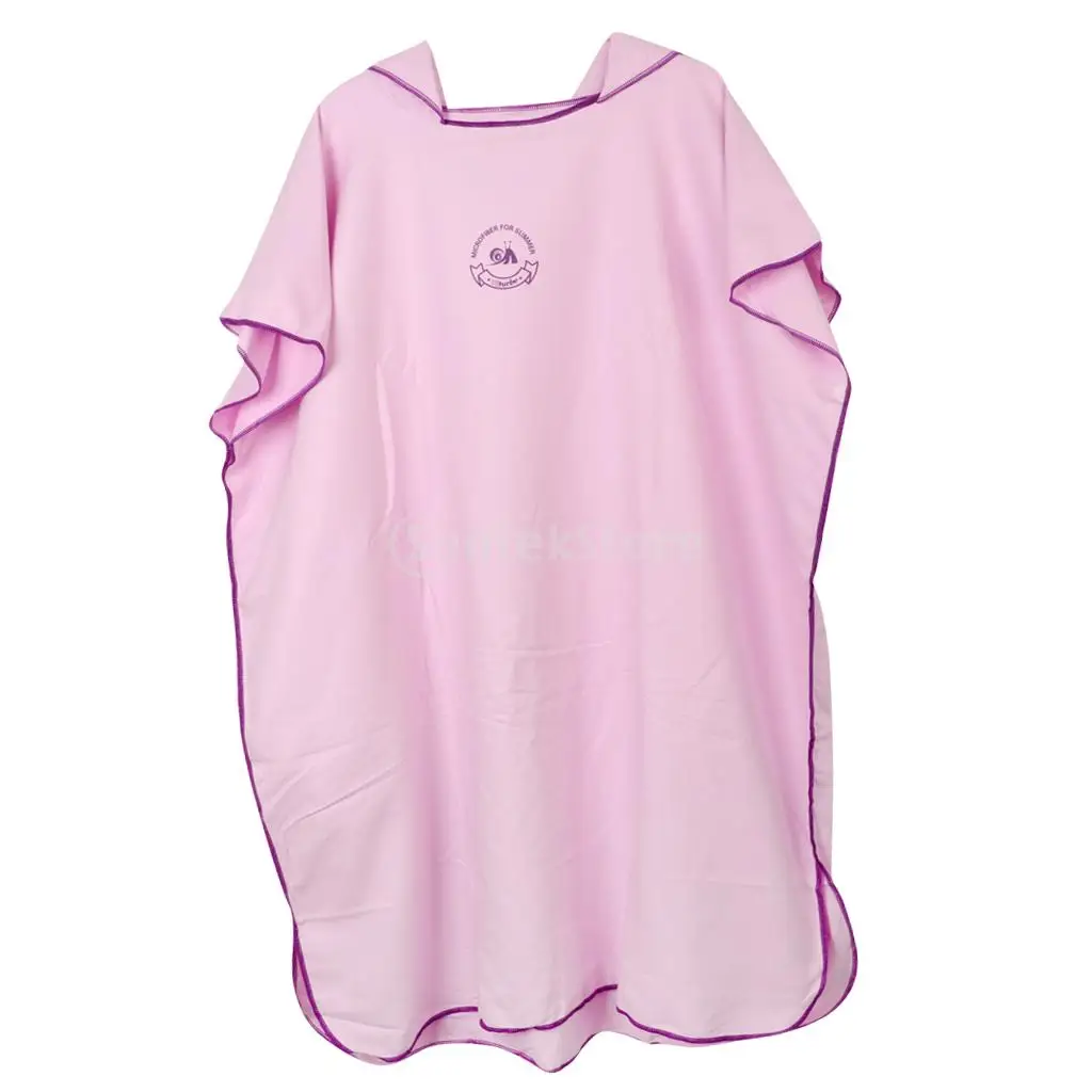 Unisex Men Women Boys Girls Soft Microfiber Surf Beach Swim Hooded Poncho Wetsuit Changing Robe Towel - Compact & Lightweight