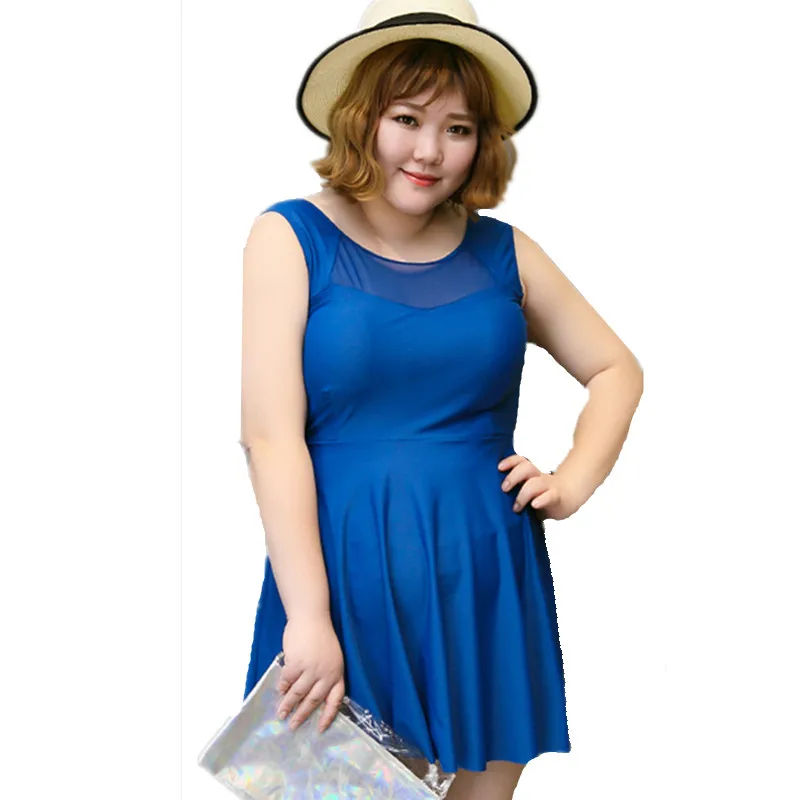 

2017 Women Plus Size Swimwear Swimsuit Dress Push Up Bra Solid Bathing Suit Big Chest Swimming Suit Maillot De Bain Femme 5XL