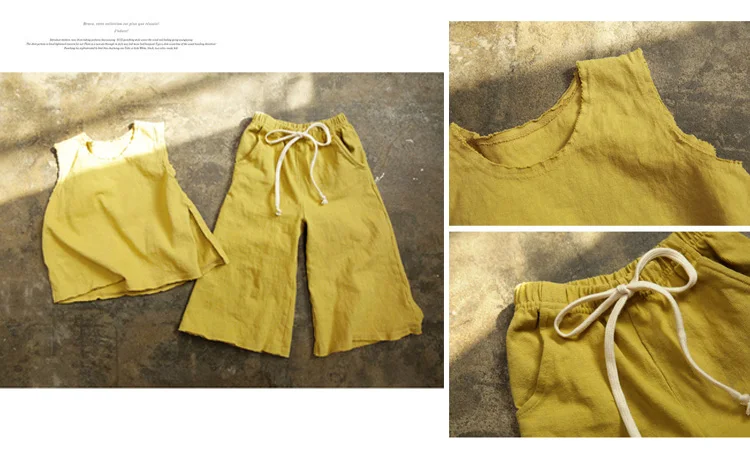 Casual Kids Clothes Suit For Teenage Girls Clothing set 2019 Summer Solid Vest Tshirt Pants 2-piece Soft Cotton Children Outfits (10)