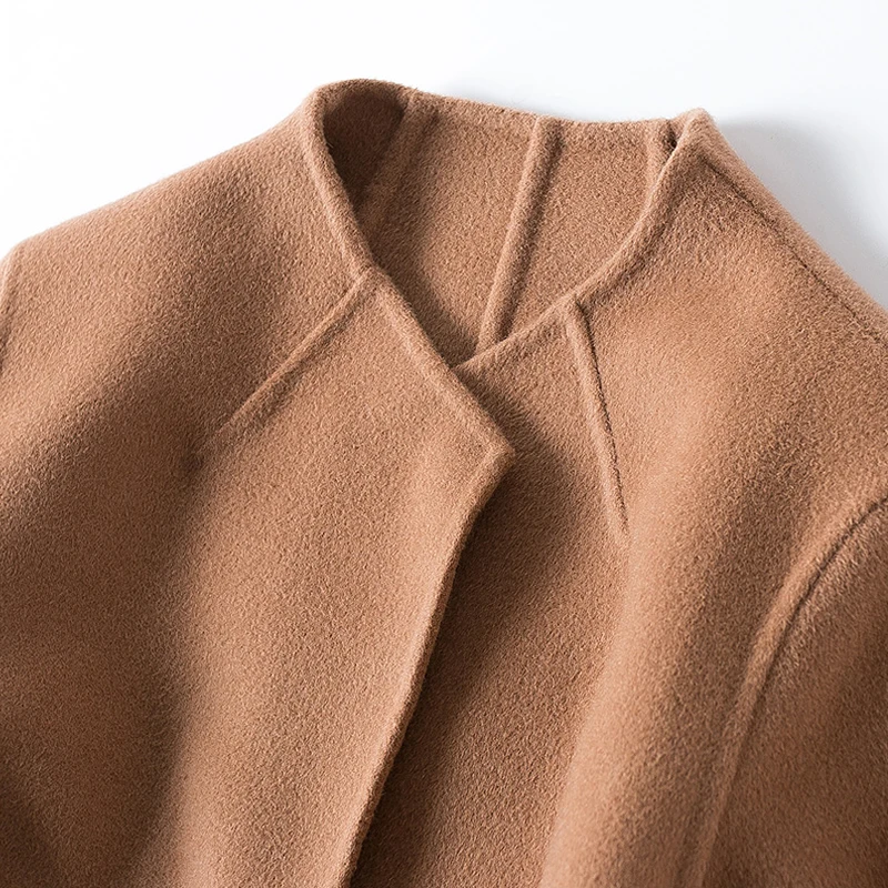Automne face Femme camel Laine Wollen Manteaux Vestes Femmes Cachemire Manteau Wm120 Ceinture 2018 Deux De Hiver En Qualité Veste Avec Haute Vente Chaude Bleu xgEvav