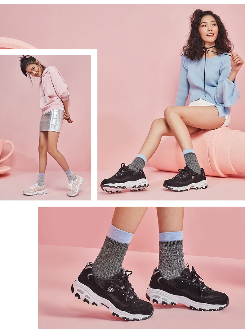 Skechers/Женская обувь D'lites; массивные кроссовки; коллекция года; модная женская обувь; кроссовки; обувь для папы; удобные кроссовки на платформе; 11930-BLK