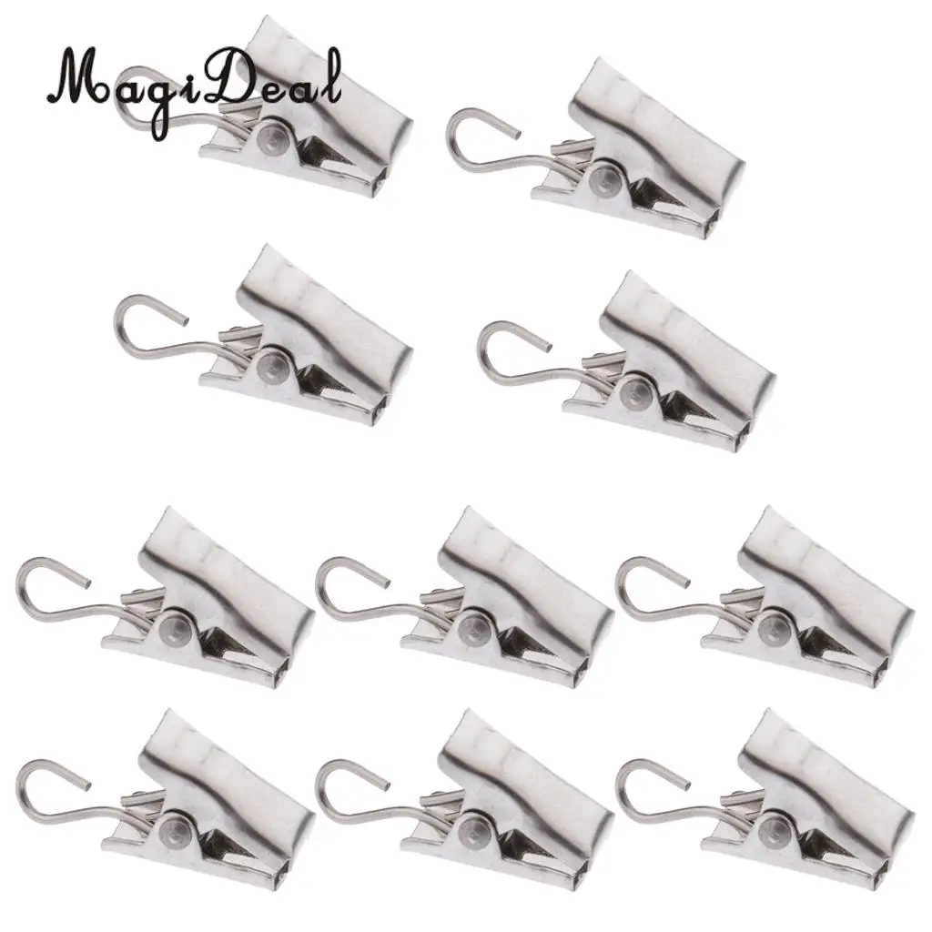 

10Pcs Heavy Duty Curtain Clips with Hook Door Panel Spring Clamps Curtain Hanger Clips Carrier