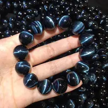 AAA класс синий тигровый глаз бусины браслет натуральный драгоценный камень ювелирные изделия браслет для мужчин для подарка оптом