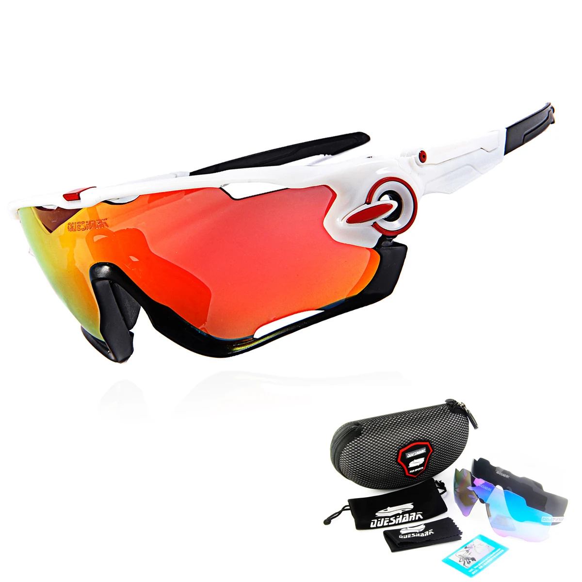 2018 Most Popular Queshark Brand TR90 Frame Polarized Sunglasses For Cycling Eyewear Cycling Glasses Bike Sunglasses MTB