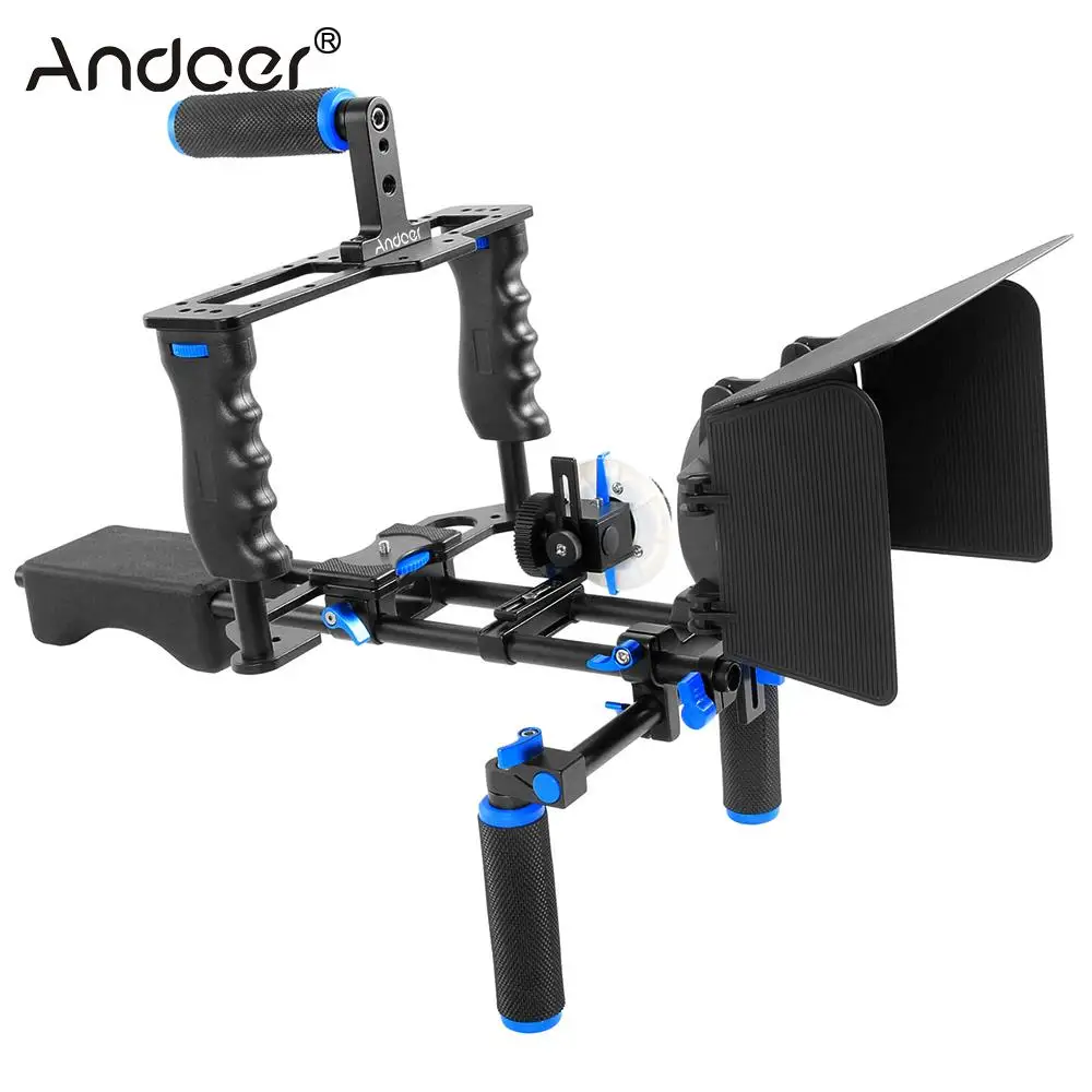 Andoer D221 Camera Camcorder Video Cage Kit with Cage Shoulder Follow