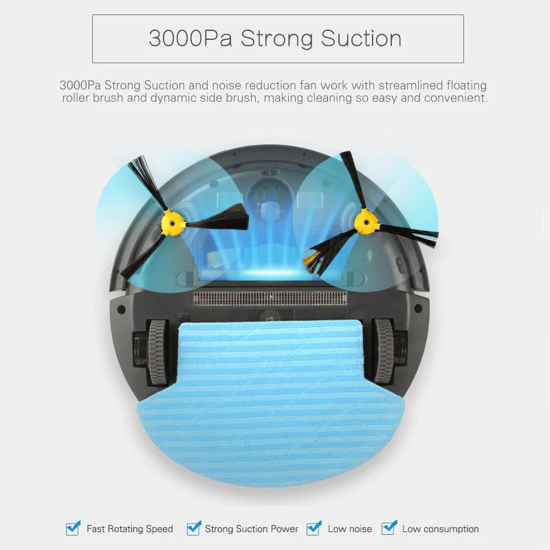 2018 Robot Aspirador Intelligent Planning Map Navigation Wet And Dry Robot Vacuum Cleaner B6009 With Smart Memory,Water Tank