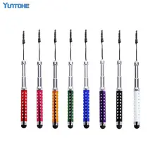 Гибкая Crystal Stylus емкостный стилус для Iphone 7 6 5 для samsung Galaxy Note выдвижной с Dust Разъем 50 шт./лот