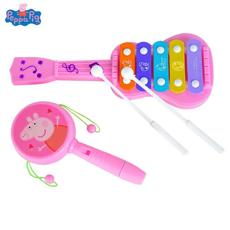 

Peppa Pig George pepa Musical Instruments Toys music infant cognitive rattle sounds knock piano instrument combination kids gift