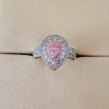

925 sterling silver Hot Selling luxury pear engagement ring for women lady anniversary gift jewelry drop shipping moonso R5066