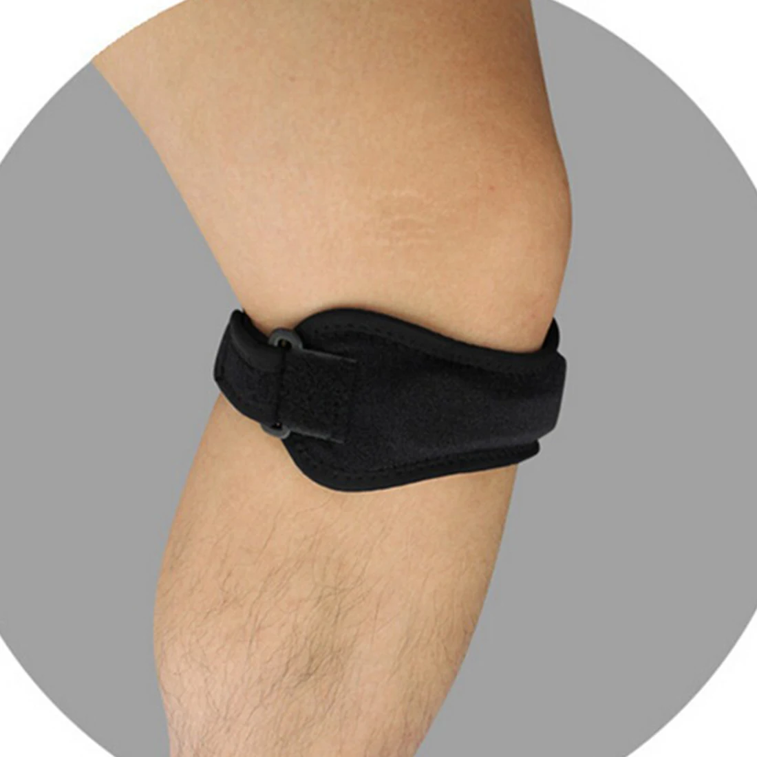 Image High Quality 1PC Adjustable Patella Knee Tendon Strap Protector Guard Support Pad Belted Sports Knee Brace Black