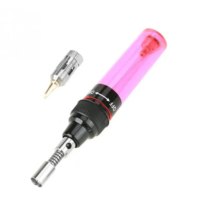 MT-100 Беспроводная Электроника паяльник в форме ручки Электрический газовый паяльник пистолет дующий фонарь сварочный паяльник - Цвет: Красный