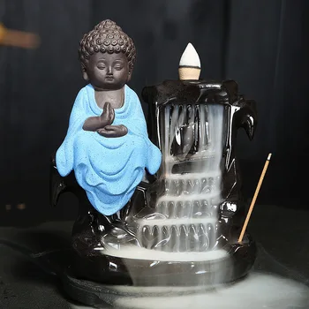 

Creativity Tea Pet Incense Cones Burner Small Buddha Censer Handmade Porcelain Ceramic Censer Incense Stickers Holder