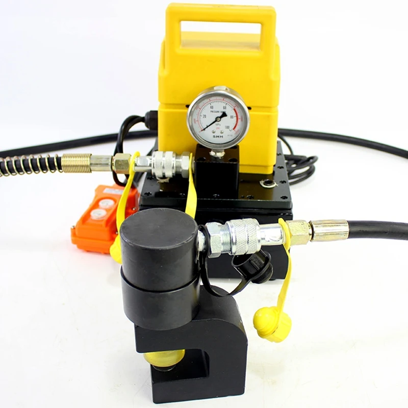 12T Electric Portable Hydraulic Angle Iron Angle Steel Hole Punch Down