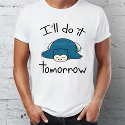 Футболка Uomo Snorlax Lo Faro Domani Procrastinator Fainted Divertente