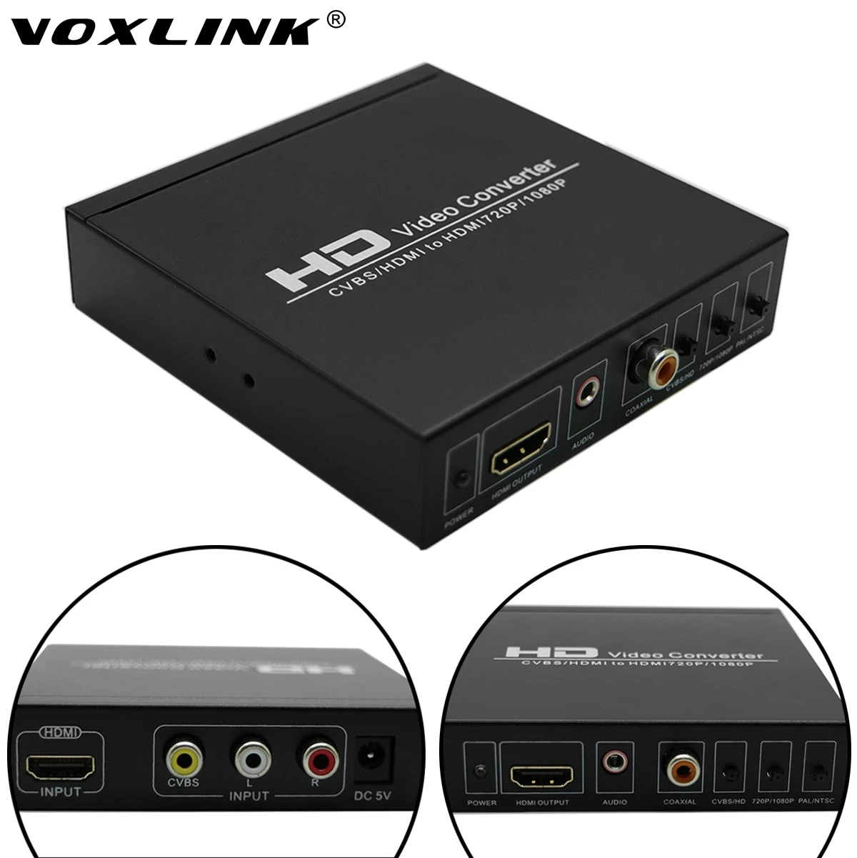 Full HD AV/CVBS + HDMI To HDMI Converter 480I(NTSC)/576I(PAL) format