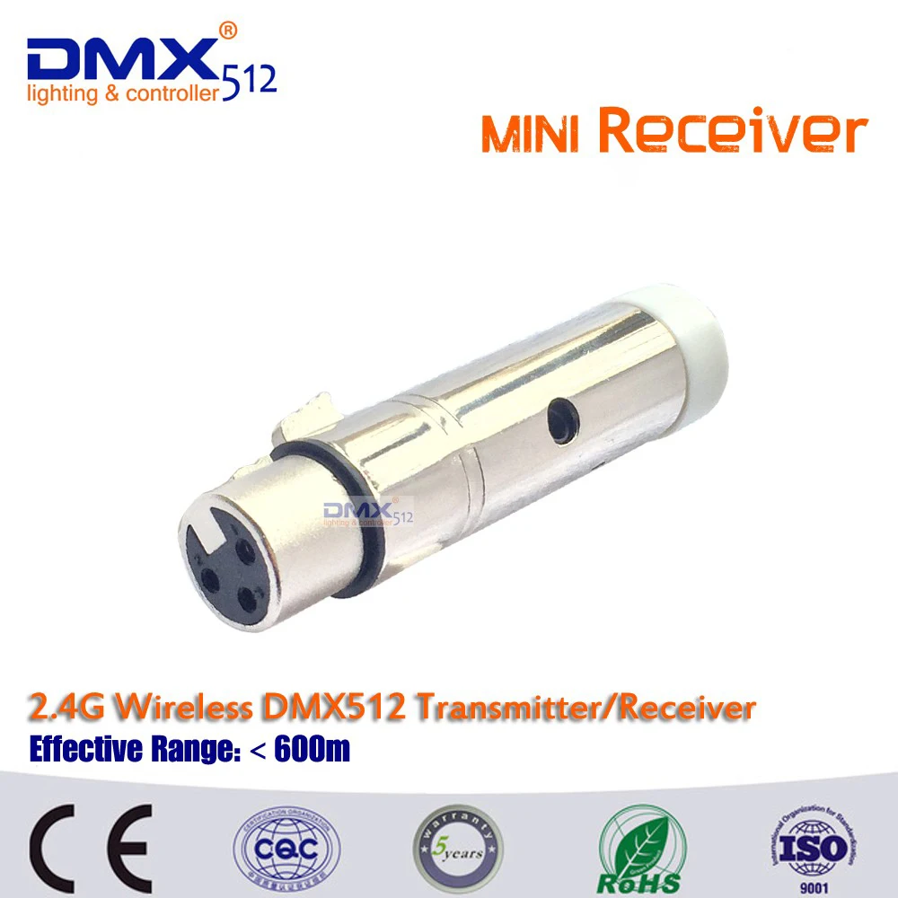 

DHL Free shipping 20PCS MINI wireless dmx512 receivers and 2pcs rechargeable Wireless DMX512 XLR Receiver for stage lighting