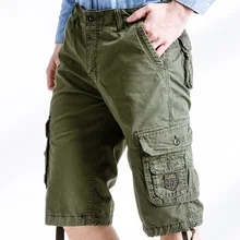 Перевозка груза падения Новая летняя мужская Шорты, повседневные брюки-карго шорты с множеством карманов Свободные Комбинезоны 29-40 CYG237