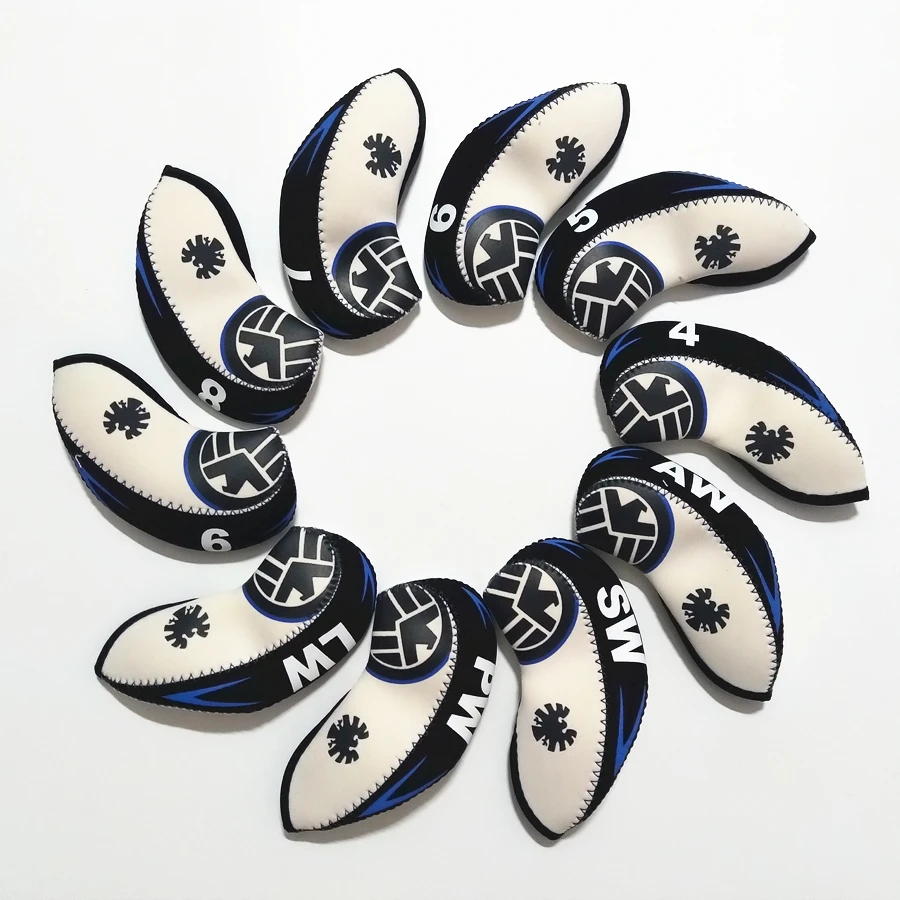 النيوبرين جولف الحديد نادي غطاء الرأس مجموعة العالمي جولف الحديد قضيب الغطاء الواقي 4-9 AW LW PW SW 3 الألوان