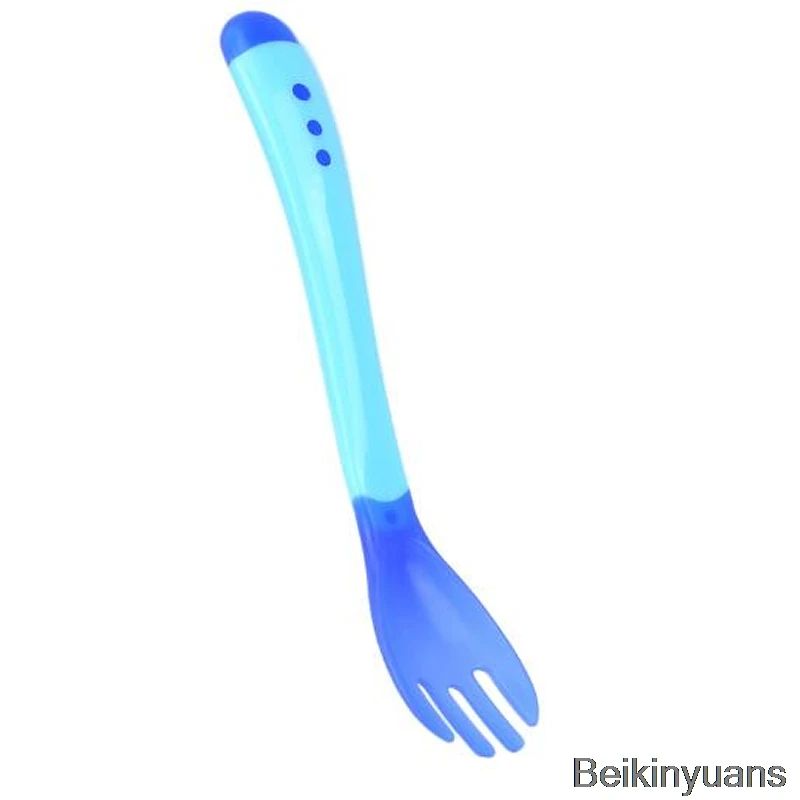 1 шт/3 шт./компл. детская посуда столовые приборы чашки с индукционной ложка для грудничков, набор детской посуды - Цвет: Fork blue