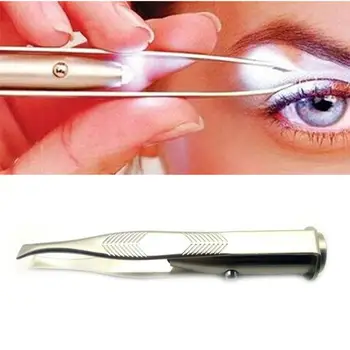 

Hot Sale Make Up Led Light Eyelash Eyebrow Hair Removal Tweezer Face Hair Remover Stainless Steel Eyebrow Tweezers