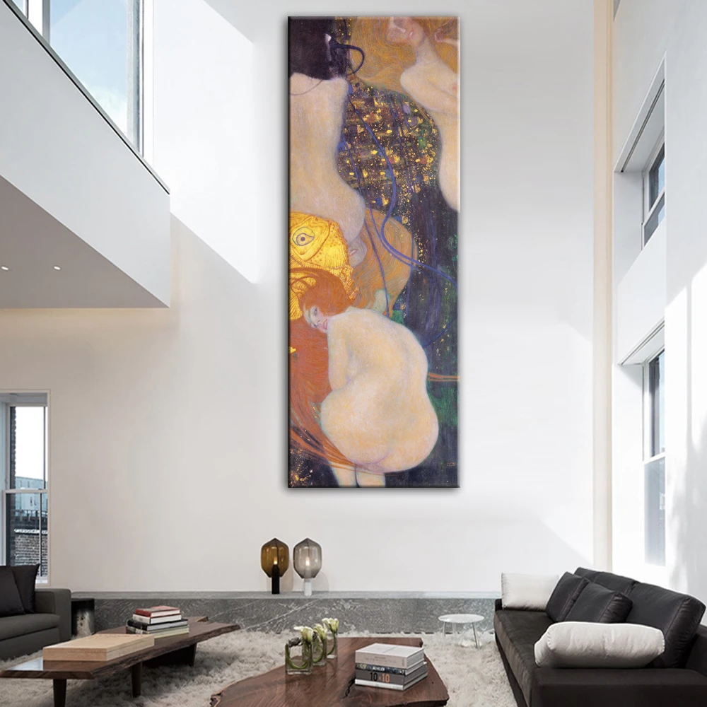 Gustav Klimt Kiss Canvas художественные картины репродукции золотая рыбка известные