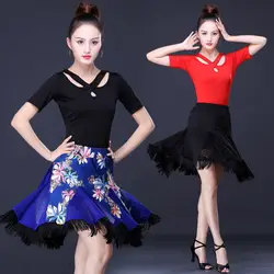 Брендовые качественные новые сексуальные латинские танцевальные юбки женские черные кружевные юбки Асимметричная юбка рыбий хвост