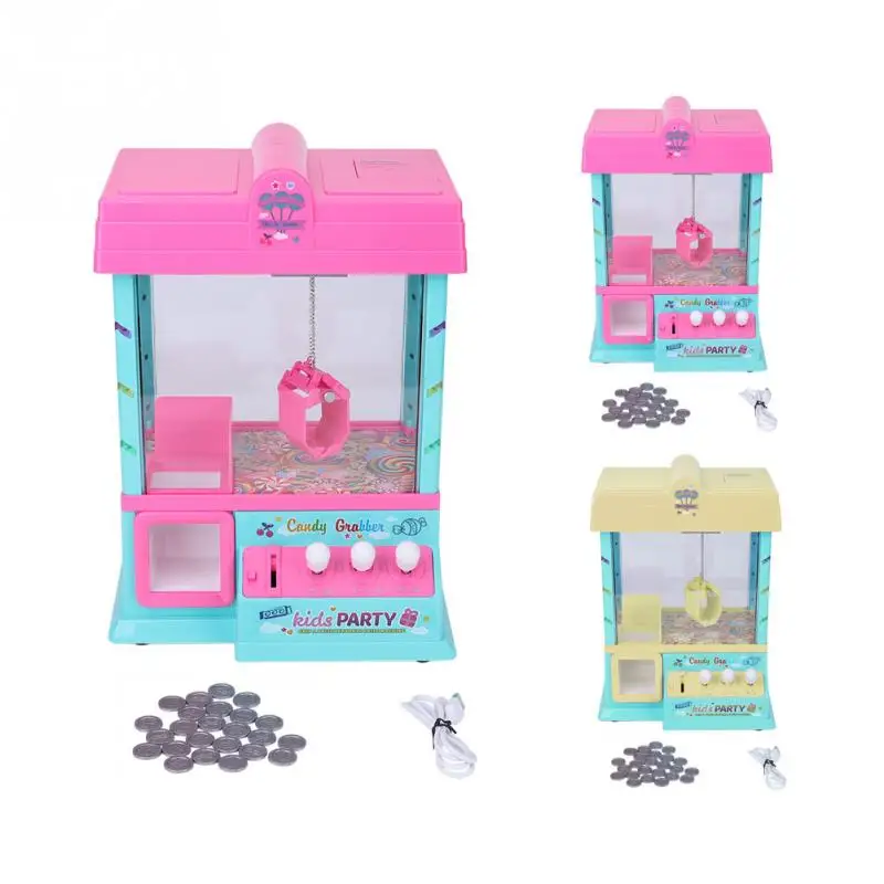

Hot Sale 2 Colors Mini Dolls Machine Electronic Musical 2018 Plush Toys Catcher Coin Operated Game Toys Gifts For Children Kids